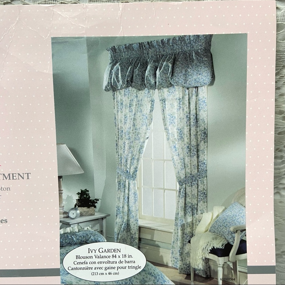 Gunne Sax Vintage Rare Ivy Garden Print Curtain Valance - Picture 2 of 6
